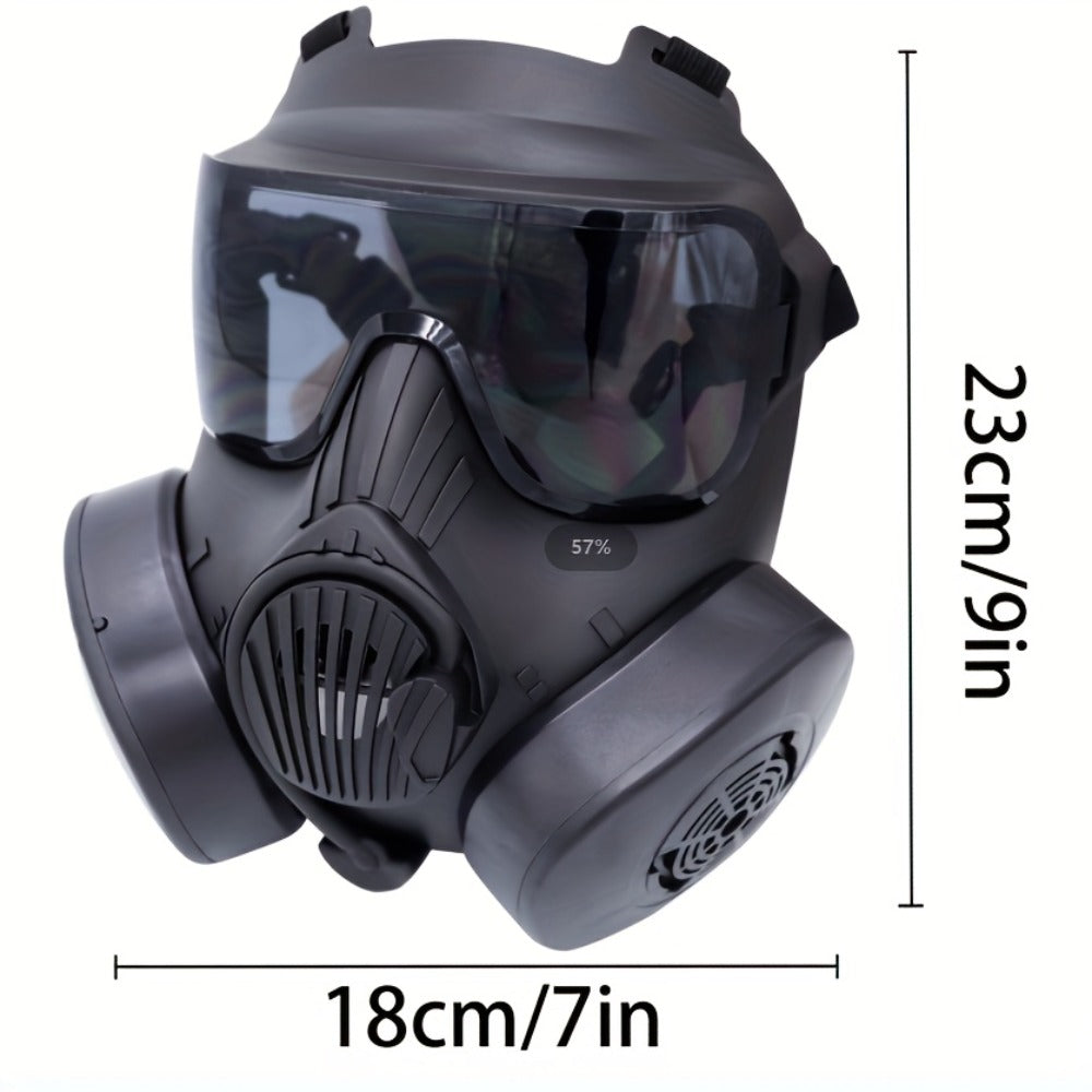 Tactical CS Costume Prop Mask Plastic Airsoft Style – Military Face Mask for Men Halloween Cosplay Role Play CS Simulation Outdoor Camping Movie Stage Props Cool Dress Up Black Tri-Color