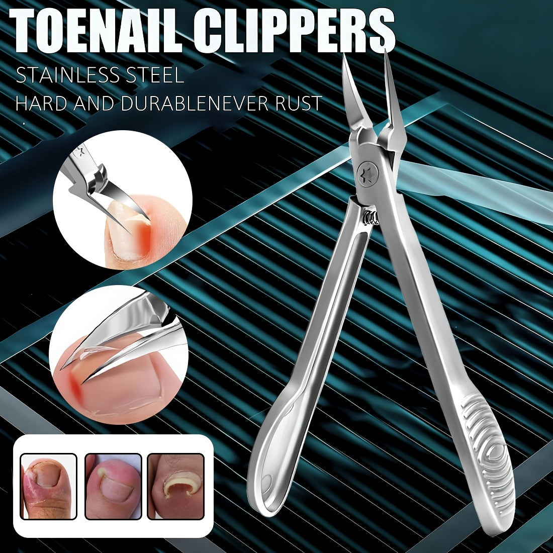 Ingrown Nail Clippers 4CR13 Stainless Steel Professional with Extended Blade & Open Jaw Design – Precision Cuticle Scissors & Dead Skin Trimmer for Thick Nails | Nail Art Tool for Men & Women