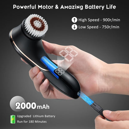 Electric Facial Cleansing Brush Spin Rechargeable – Deep Pore Cleansing Blackhead Removal Exfoliating Massaging Face Scrubber Skin Rejuvenation Device for Women