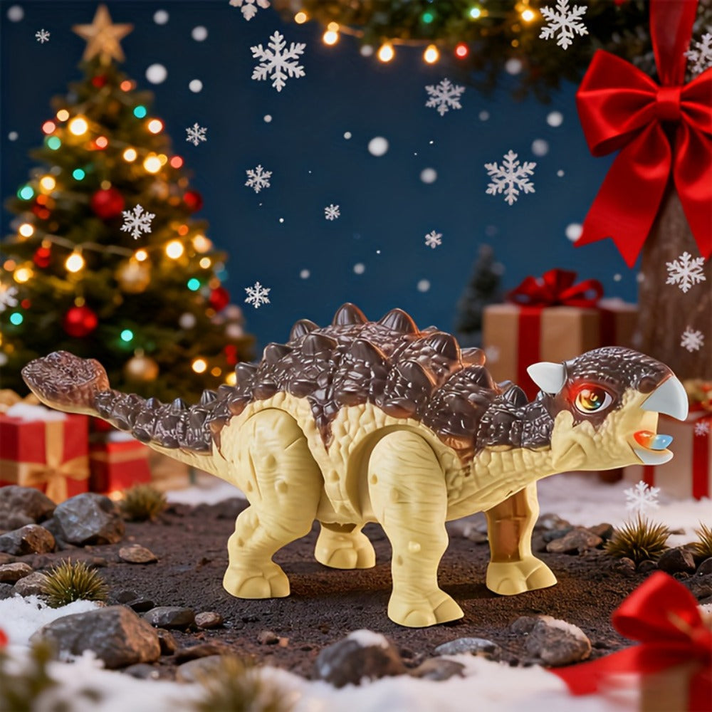 Ankylosaurus Dinosaur Toy That Walks & Roars – Electric Auto-Walk Dino with Roaring Sound Lightweight Kids Toy for Boys Girls Ages 3+ Birthday Halloween Christmas Gift