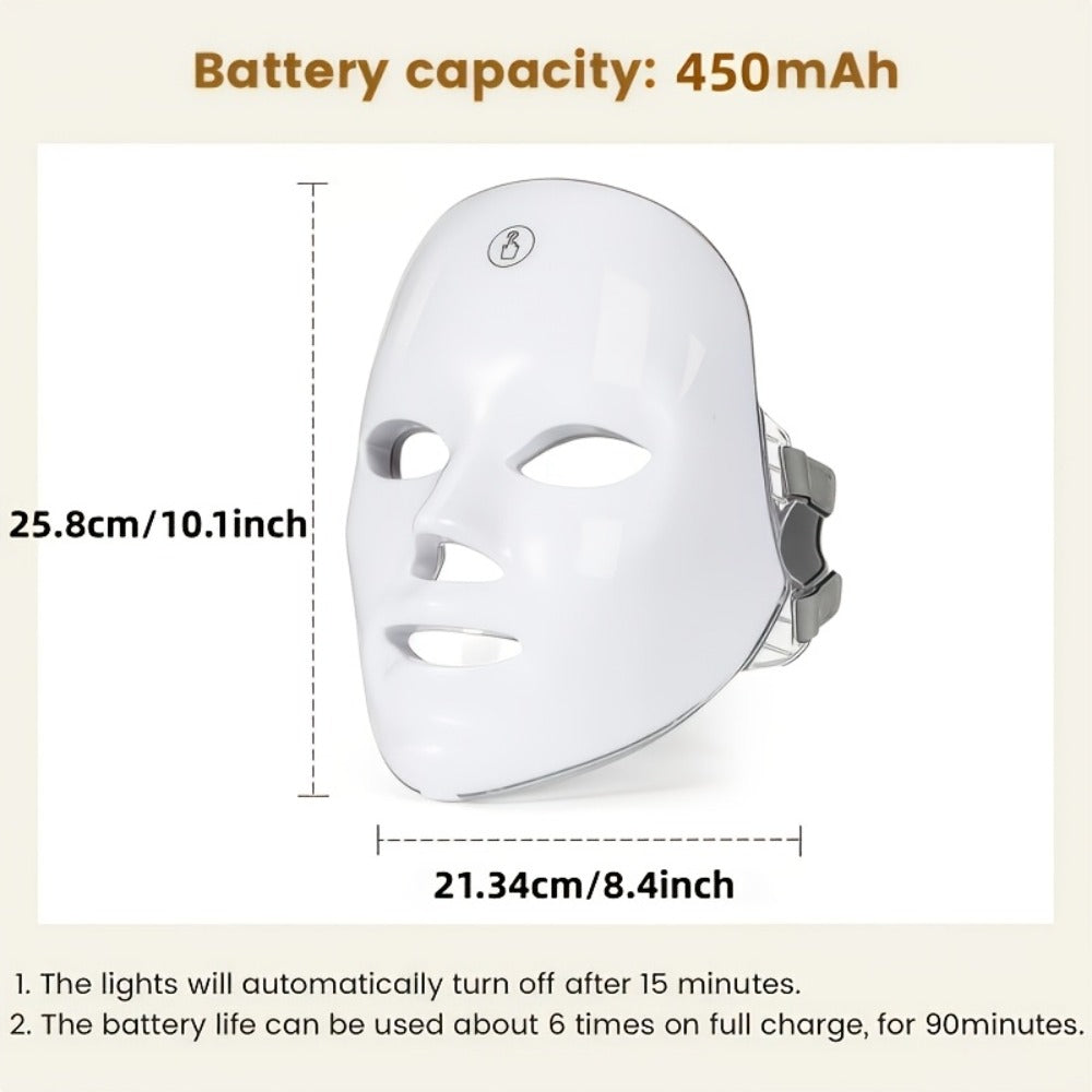 LED Light Therapy Device 7 Color Photon USB Powered – Skin Rejuvenation Anti-Aging Acne Treatment Facial Care Beauty Tool for Home Use Women All Skin Types