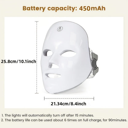 LED Light Therapy Device 7 Color Photon USB Powered – Skin Rejuvenation Anti-Aging Acne Treatment Facial Care Beauty Tool for Home Use Women All Skin Types