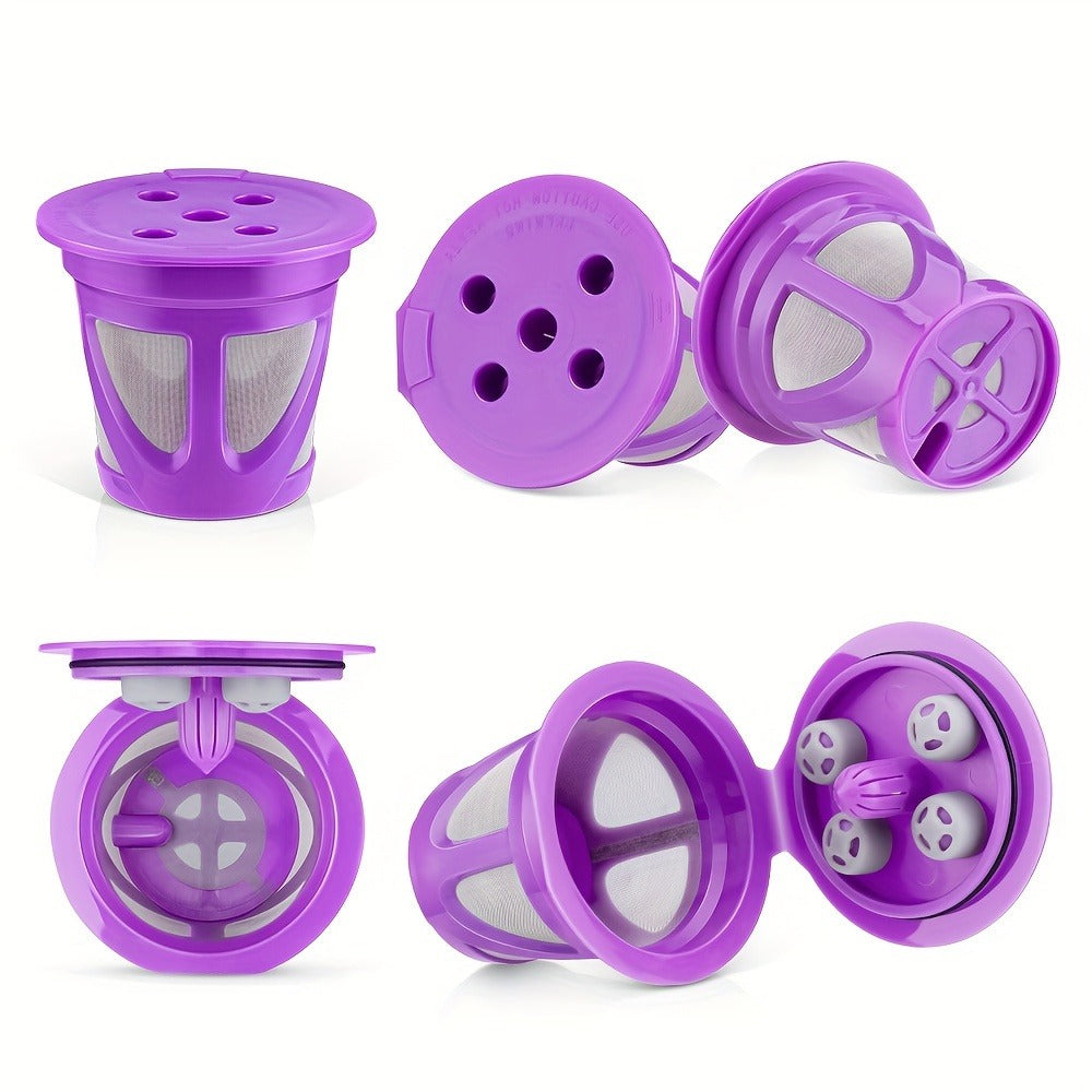 Reusable K-Cup Coffee Pods Set of 6 – Refillable Coffee Filters Compatible with Keurig K-Supreme & K-Supreme Plus, Use Your Own Ground Coffee, Eco-Friendly & BPA-Free – Black, Purple, Mixed