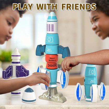 Magnetic Robot Building Toy for Kids Ages 3-5 – 33-Piece STEM Stacking Playset with Storage Box, Rocket Robot & Monster Styles, Magnet Construction Kit, Birthday Christmas Gift for Boys & Girls