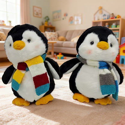 Penguin Stuffed Animal Plush Toy with Scarf – Cute Soft Penguin Plush Doll for Desktop Sofa Shelf Decor, Birthday Valentine's Day Thanksgiving Christmas Gift for Kids & Adults
