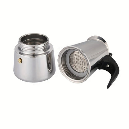 Stainless Steel Moka Pot Italian Espresso Maker – 2/4/6/9 Cup Stovetop Coffee Maker, Straight Style Moka Express for Home, Camping & Outdoor Use, Includes Cleaning Cloth – Professional Espresso Brewer