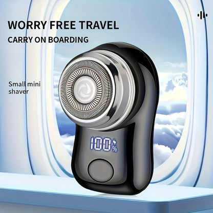 Portable Electric Razor for Men - Mini USB Rechargeable Electric Shaver, Fast Charging Cordless Beard Trimmer, Wet Dry Use, Travel & Home Office Business Gift for Men All Skin Types