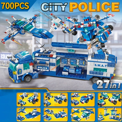 City Police Building Blocks Set 700 Pieces – Patrol Car Truck with Action Figures, Brick Toy for Boys Role Play STEM, Birthday Christmas Halloween Thanksgiving Gift Ages 6 7 8 9 10