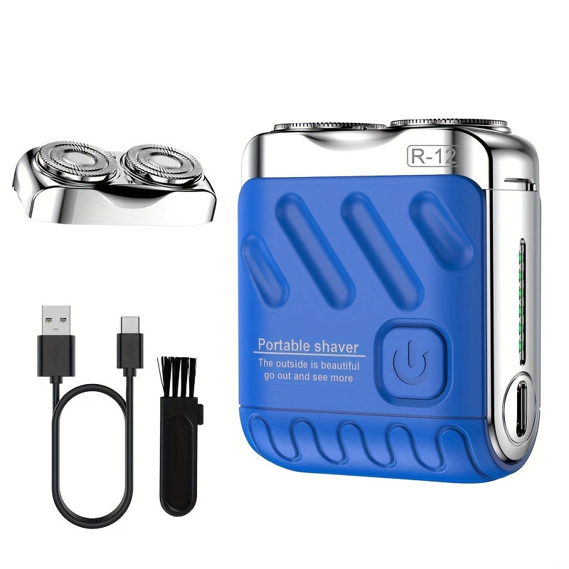 Portable Mini Electric Shaver for Men Dual Floating Blade USB Rechargeable – Cordless Travel Shaver Waterproof & Digital Display Upgrade Multiple Colors, Great Gift for Him