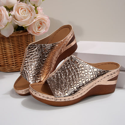 Women's Platform Sandals - Slip-On for Outdoor & Travel