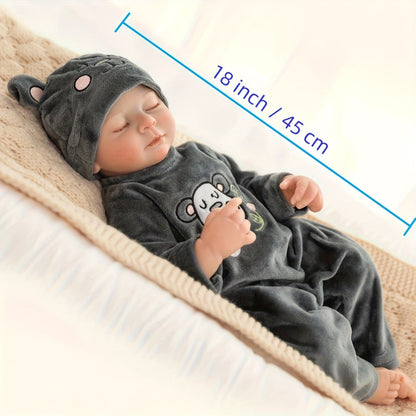 Reborn Baby Doll 18 Inch 45CM Lifelike Newborn Doll Only No Accessories – Realistic Baby Body, Safe for Kids Ages 3+, Customizable Starter Doll, Birthday Halloween Christmas Gift for Girls & Collectors