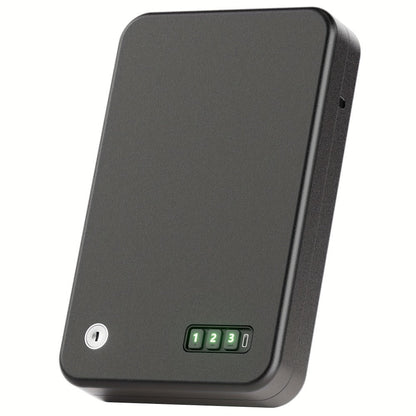 Gun Safe - Portable Pistol Safe Box with Electronic Password & Key Access, USB-C Powered, Silent Mode, Compact Security Lock Box for Home, Car, Travel, Office & Dorm