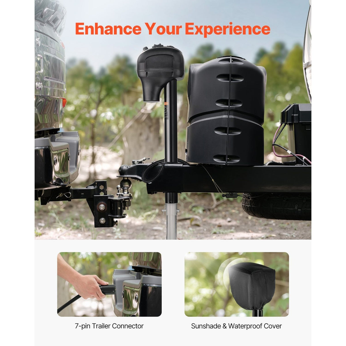 VEVOR Electric Trailer Jack 3500 lbs / 5000 lbs Power Tongue Jack for RV Trailer & Camper Black With a 7-pin Trailer Connector / With Remote Control