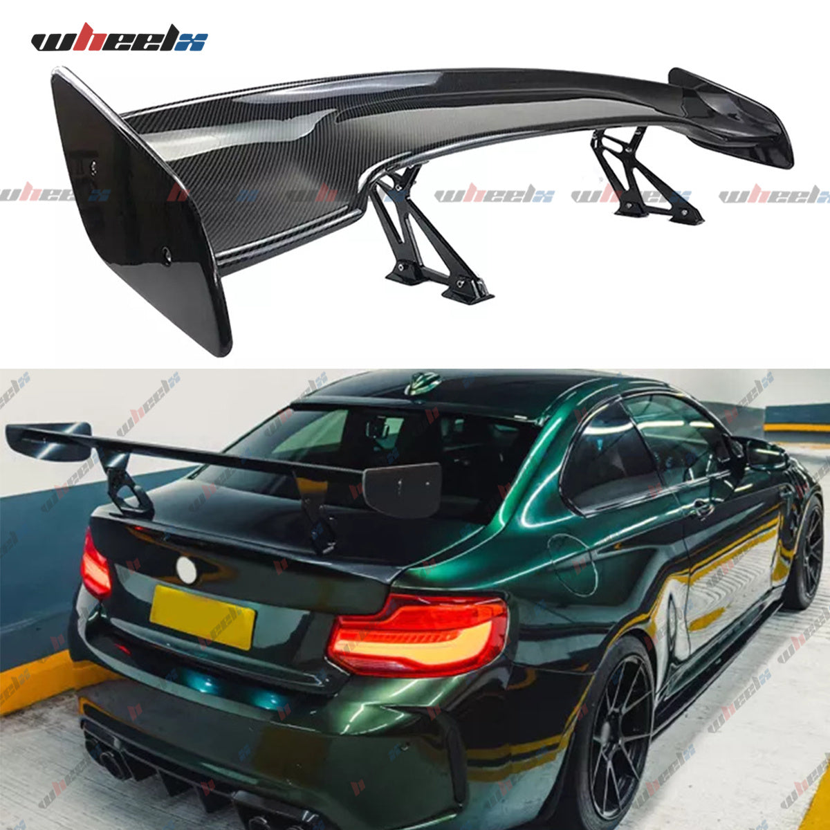 57 Inch Universal Rear Trunk Spoiler Wing GT Style ABS Racing Car Spoiler Compatible with Sedan Coupe Hatchback Wide Adjustable Rear Spoiler Wing Matt Black/ Glossy Black/ Carbon Fiber