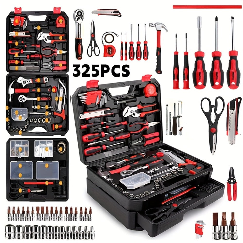 Professional Automotive Tool Kit – 53 / 47 / 324-Piece Master Mechanic Set with Ratchet Wrench & Screwdriver Set for Car, Bike & Motorcycle Maintenance, Compact Portable All-in-One Toolbox
