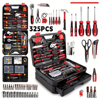 Professional Automotive Tool Kit – 53 / 47 / 324-Piece Master Mechanic Set with Ratchet Wrench & Screwdriver Set for Car, Bike & Motorcycle Maintenance, Compact Portable All-in-One Toolbox