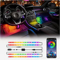 RGB Car Interior Bluetooth USB Light Strip with Wireless Remote And APP Control, 4pcs Dashboard Foot Mood Light Kit, Music Mode, Suitable for Vehicle Interior, SUV, Truck