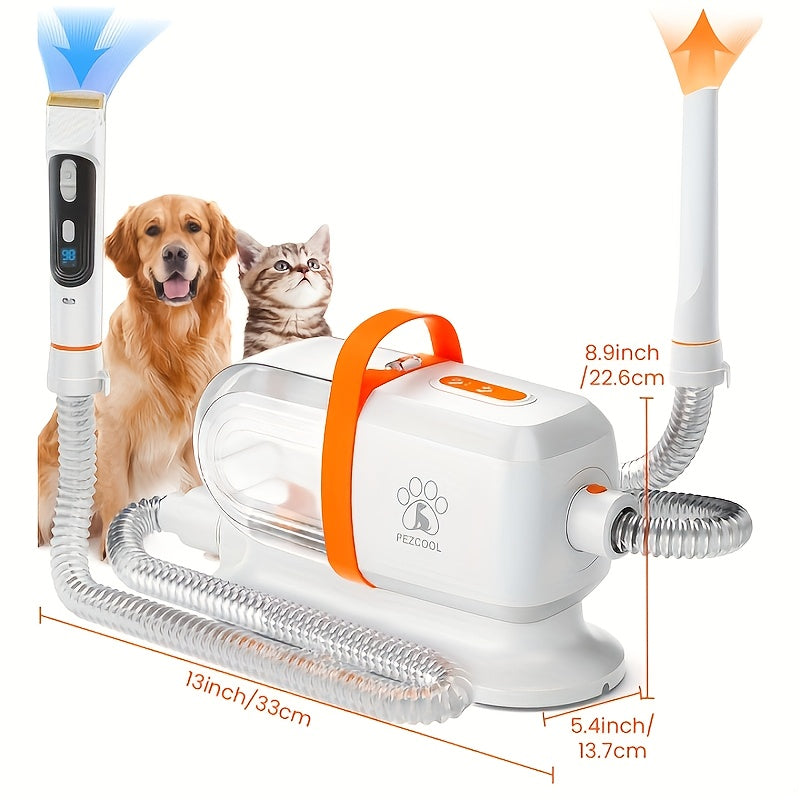 Dog Grooming Vacuum 8-in-1 & 9-in-1 with Dryer Function – 2.2L Large Cup, Low Noise Pet Grooming Vacuum for Shedding, 6 Grooming Tools, Strong Suction Home Dog Grooming Kit (Purple or Orange)