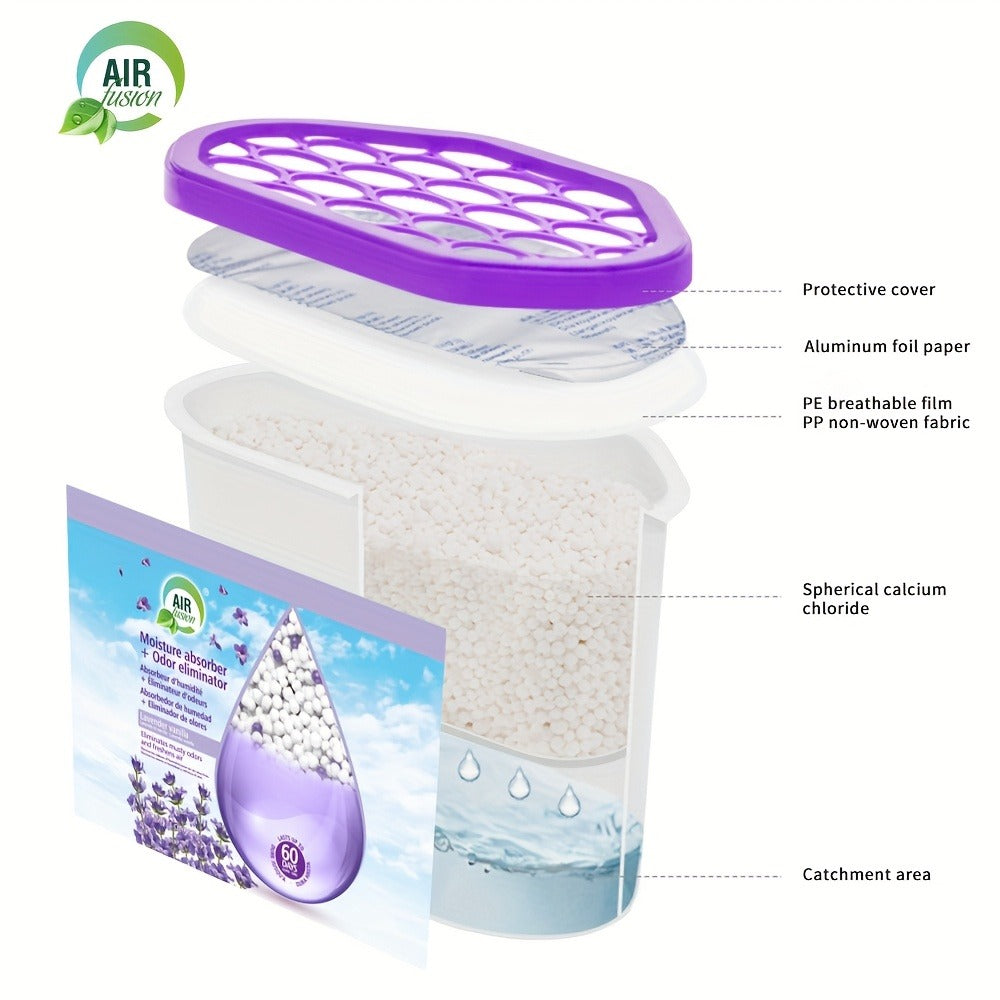 Moisture Absorber Dehumidifier Box 6-Pack – Odor Eliminator & Humidity Controller for Closet, Bathroom, Kitchen, Pantry, Boat & RV – Lavender Vanilla, Fresh Linen, Jasmine Blossom, Bamboo Charcoal