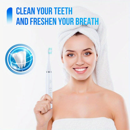 Electric Toothbrush Kit USB Rechargeable - Multi-Accessory Dental Care Set with Travel Case, Replaceable Brush Heads, Portable Oral Hygiene Device for Home & Travel, Gift for Men & Women, Black or White