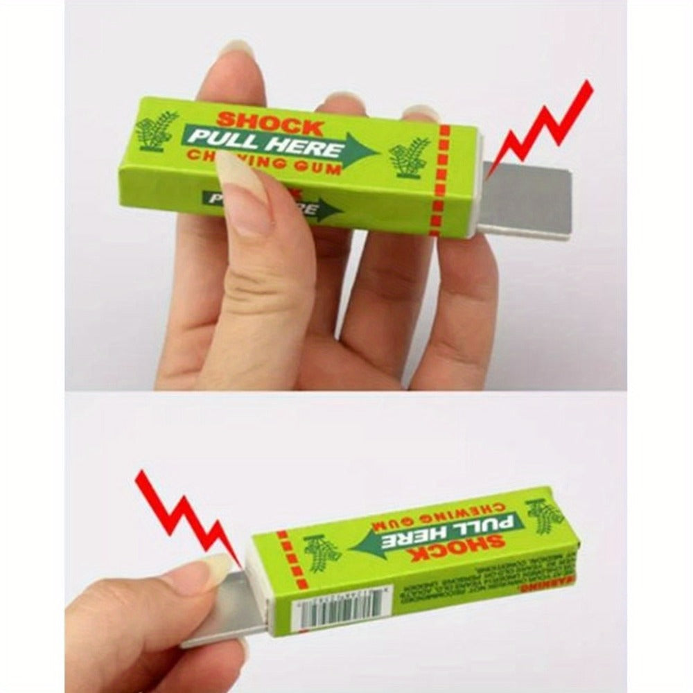 Shocking Gum Prank Toy 4 Pack – Realistic Vibrating Fake Chewing Gum Electric Shock Joke Candy, Funny Gag Gift for Kids Teens & Adults, Party Favor, April Fools Trick, Mixed Colors