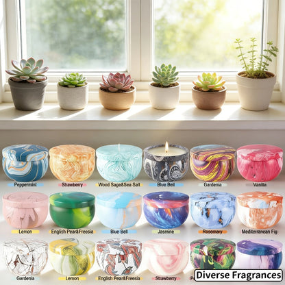 Candle Gift Set 36-Pack – Natural Soy Wax Scented Candles in Tin Cans, Aromatherapy Candles for Yoga, Spa, Bath & Home Decor, Portable Travel Candles, Perfect Gift for Women & Men, Mother's Day, Valentine's Day & Birthdays