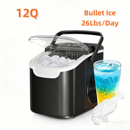 Stainless Steel Ice Maker Countertop – 35 Lbs Soft Chewable Nugget Ice or 26 Lbs Bullet Ice, Pebble Portable Ice Machine for Home, Kitchen, Office, Party, RV & Camping