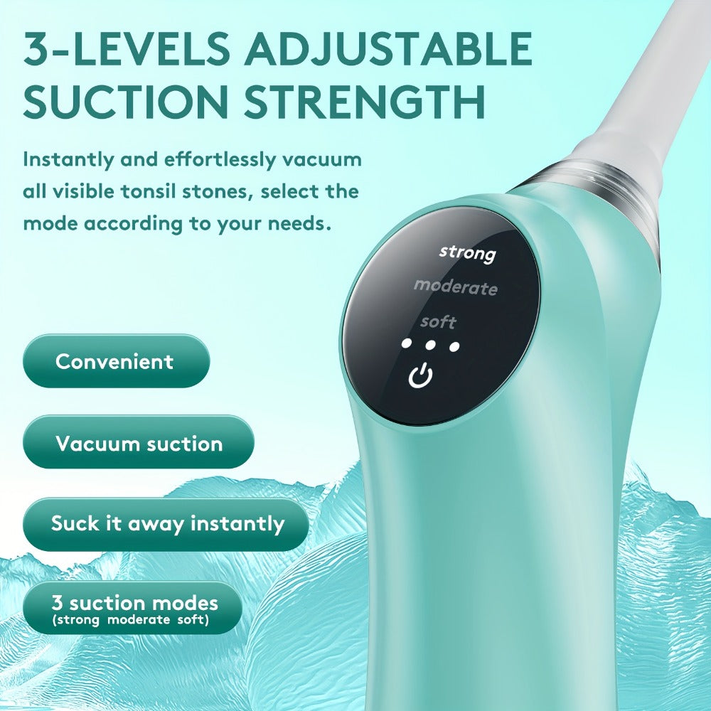 Tonsil Stone Remover Electric Vacuum Kit with LED Light – 3 Suction Modes 5X Magnifying Mirror Oral Irrigator Safe Gentle Tonsillolith Removal Tool for Adults at Home Use Rechargeable Portable