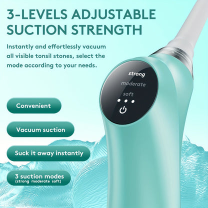 Tonsil Stone Remover Electric Vacuum Kit with LED Light – 3 Suction Modes 5X Magnifying Mirror Oral Irrigator Safe Gentle Tonsillolith Removal Tool for Adults at Home Use Rechargeable Portable