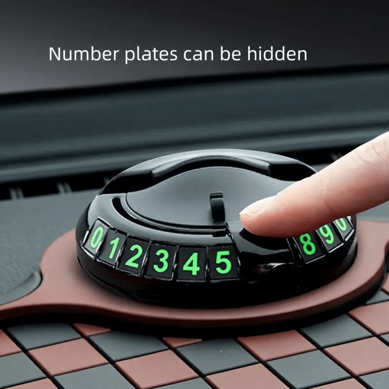 Car Dashboard Pad with Rotating Mobile Phone Holder And License Plate - Non-Slip PVC, High Quality, Ergonomic Oval Design to Enhance Grip And Safe Driving