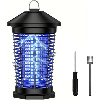 Bug Zapper Electric Indoor Outdoor – 4000V High Voltage UV 365nm 18W Mosquito Killer Fly Zapper with 6ft Cord, ABS Fireproof Safety Housing, Removable Tray & Cleaning Brush for Backyard Patio Garden Camping – Black