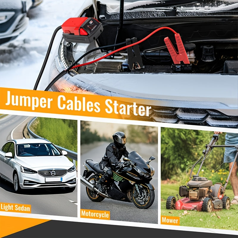 Cables with Adapter for Dewalt, Portable Battery for Dewalt Jumper Starter Automotive Booster Cables Power for Car Jump Starting Using Tool, Without Battery