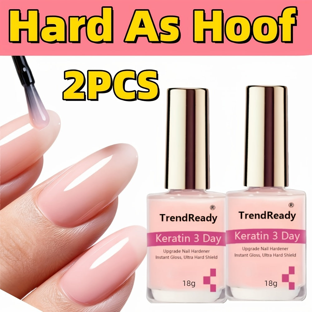 Colored Nail Hardener Set Pink White Yellow - Extra Strong Fast Drying Long Lasting 15ml Nail Strengthener for Weak Splitting Brittle Nails Base Coat Manicure Kit 2 Pack 6 Pack Women