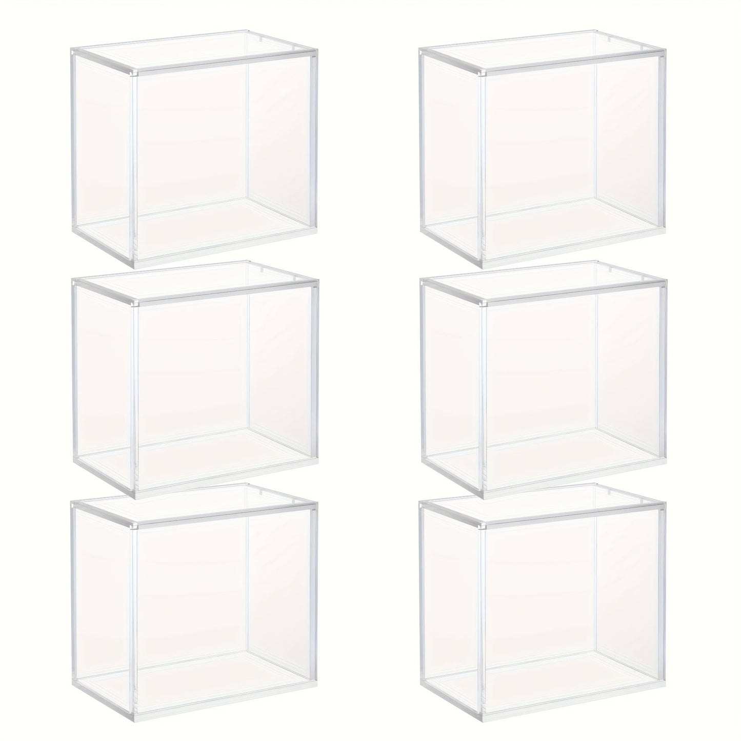 Acrylic Booster Box Display Case with Magnetic Lid – Thick 5mm Clear Protective Storage for Pokemon TCG Card Collectors, 3/4/6 Pack, 5.8"x3.5"x5.3"
