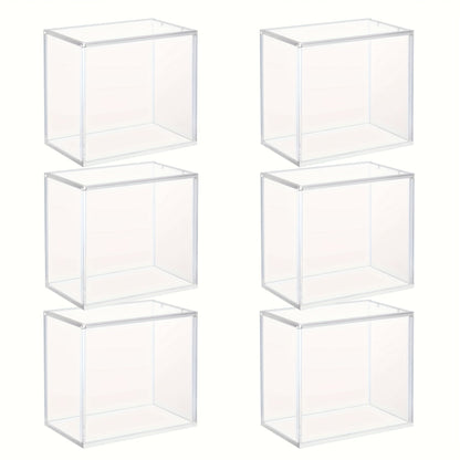 Acrylic Booster Box Display Case with Magnetic Lid – Thick 5mm Clear Protective Storage for Pokemon TCG Card Collectors, 3/4/6 Pack, 5.8"x3.5"x5.3"