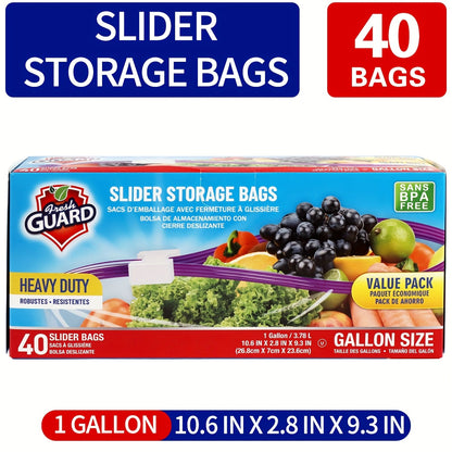 Heavy Duty Slider Storage Bags Ziplock Freezer Bags for Food Fruit Meat Vegetable Grain Kitchen