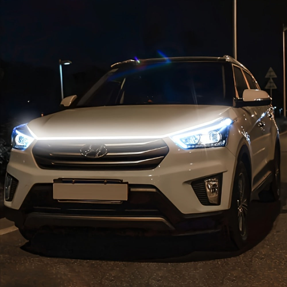 LED Engine Through-Light Bar 70 Inch High-Brightness White Light 2000-3000LM – Auto Welcome Mode Steering Effect 12V Wiring for Car SUV Universal Fit