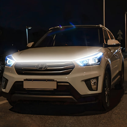 LED Engine Through-Light Bar 70 Inch High-Brightness White Light 2000-3000LM – Auto Welcome Mode Steering Effect 12V Wiring for Car SUV Universal Fit