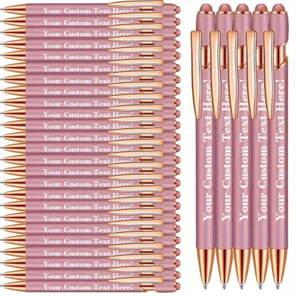 Custom Engraved Luxury Pens Bulk Set with Touch Tip & Soft Grip - Personalized with Logo, Name or Text, Elegant Gift Pens for Wedding, Birthday, Christmas, Office, Party Giveaways - 25/30/35/45/50 Pcs