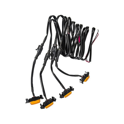4pcs Grille Decorative LED Lights for Toyota, Front Grille Decorative LED Lights, Universal 12V Black Shell Yellow Light - Suitable for Modifying Pickup Trucks And Off-Road Vehicles, Without Battery