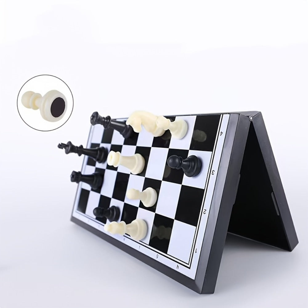 Magnetic Chess Set Folding Board Portable Travel Chess Game Mini Checkerboard for Kids Adults Family Gift No Battery Needed