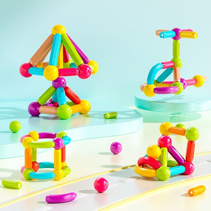 Magnetic Sticks Building Set 28 58 Pcs – 3D STEM Construction Toy for Kids Ages 3+ Build Towers Animals Shapes Creative Imagination Family Classroom Group Play Birthday Christmas Gift