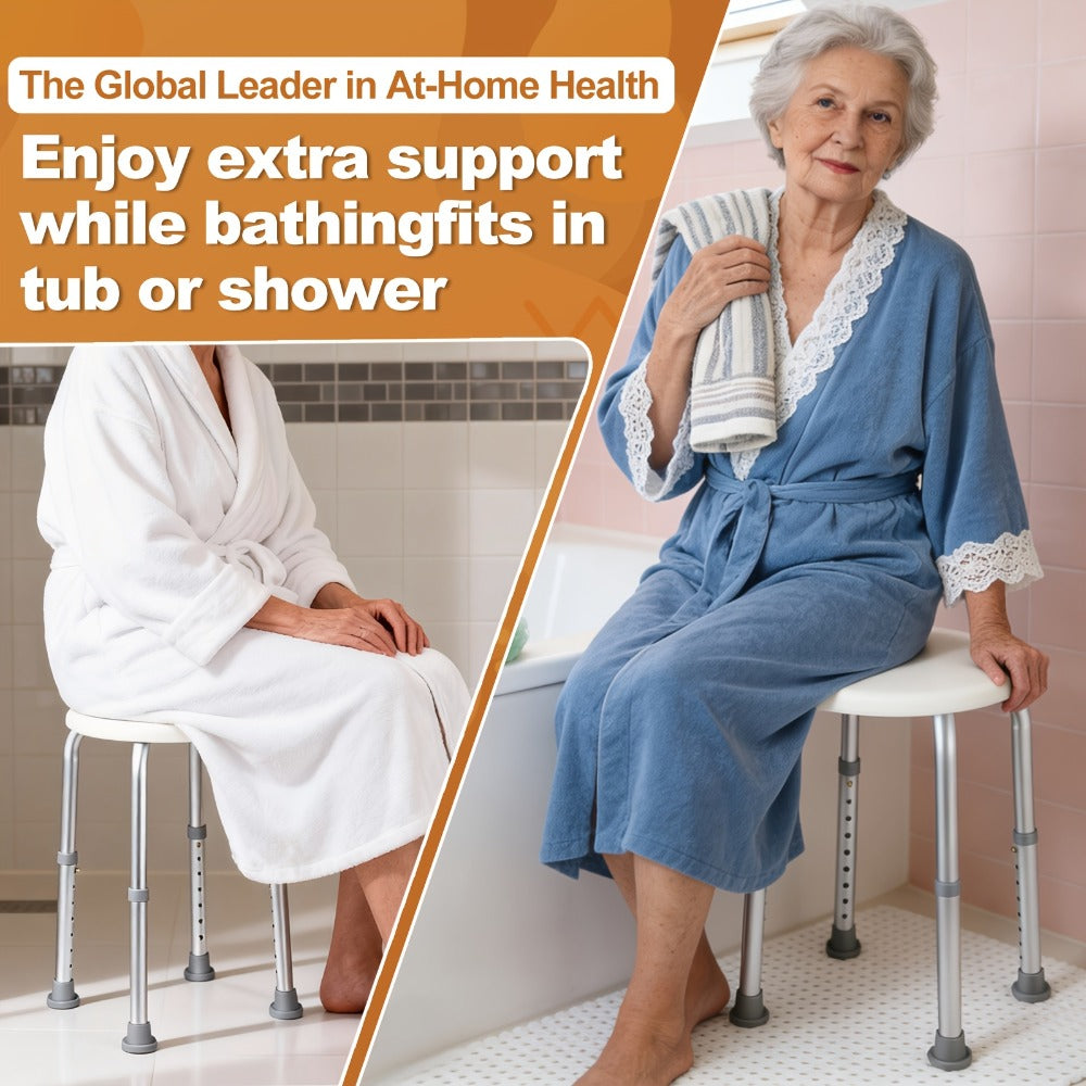Shower Stool for Inside Shower – Adjustable Height Non-Slip Bath Seat, 300 LBS Capacity, Stable Bathroom Stool for Sitting, Fits Showers & Bathtubs, Lightweight & Easy Assembly