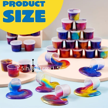 Galaxy Slime Party Favors for Kids 36 Pack Bulk Slime Cups Stretchy Non-Sticky Non-Toxic Classroom Rewards Goodie Bag Fillers for Birthday Easter Halloween Christmas Boys Girls