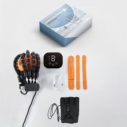 Rehabilitation Robot Gloves for Hand & Finger Training, Air Pressure Finger Exercise Device with LCD Touch Screen, Stroke Recovery & Finger Separation Rehab Glove for Elderly, Left or Right Hand M-XXL