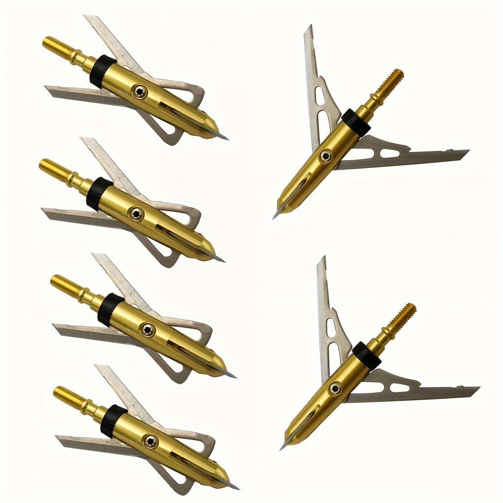 Hunting Broadhead 6PCS 100 Grain – 2-Blade Stainless Steel Archery Arrow Tips with Ferrule Alignment Technology, 2.34" Cutting Diameter, Compatible with Crossbow & Compound Bow for Deer Hunting
