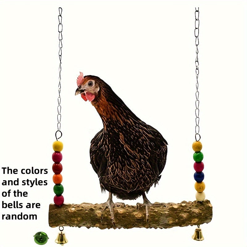 Parrot Swing Toy 2 Pack Chicken Shape Bird Swing for Medium Large Parrots Macaws African Greys Cockatoos Fun Hanging Cage Accessory Bird Enrichment Toy
