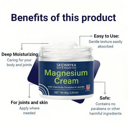 Magnesium Cream for Body Massage 2pcs - Lavender Scent, Quick Absorption, Muscle Care & Long-Lasting Moisture for Arms & Legs | All Ages | Sports & Daily Skin Care