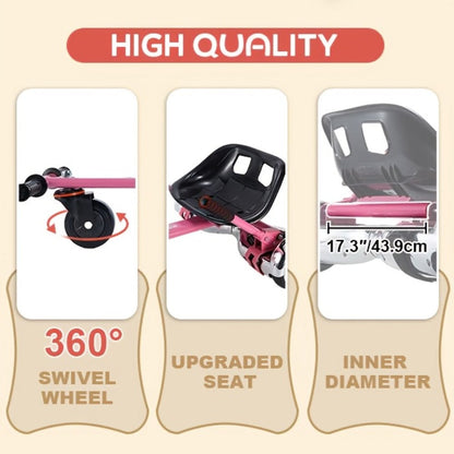 Hoverboard Go Kart Seat Attachment Buggy Conversion Kit 6.5-10 Inch Self-Balancing Scooter 360 Front Wheel Off-Road Tires Shock Absorber Kids Gift No Hoverboard White Black Blue Pink Purple