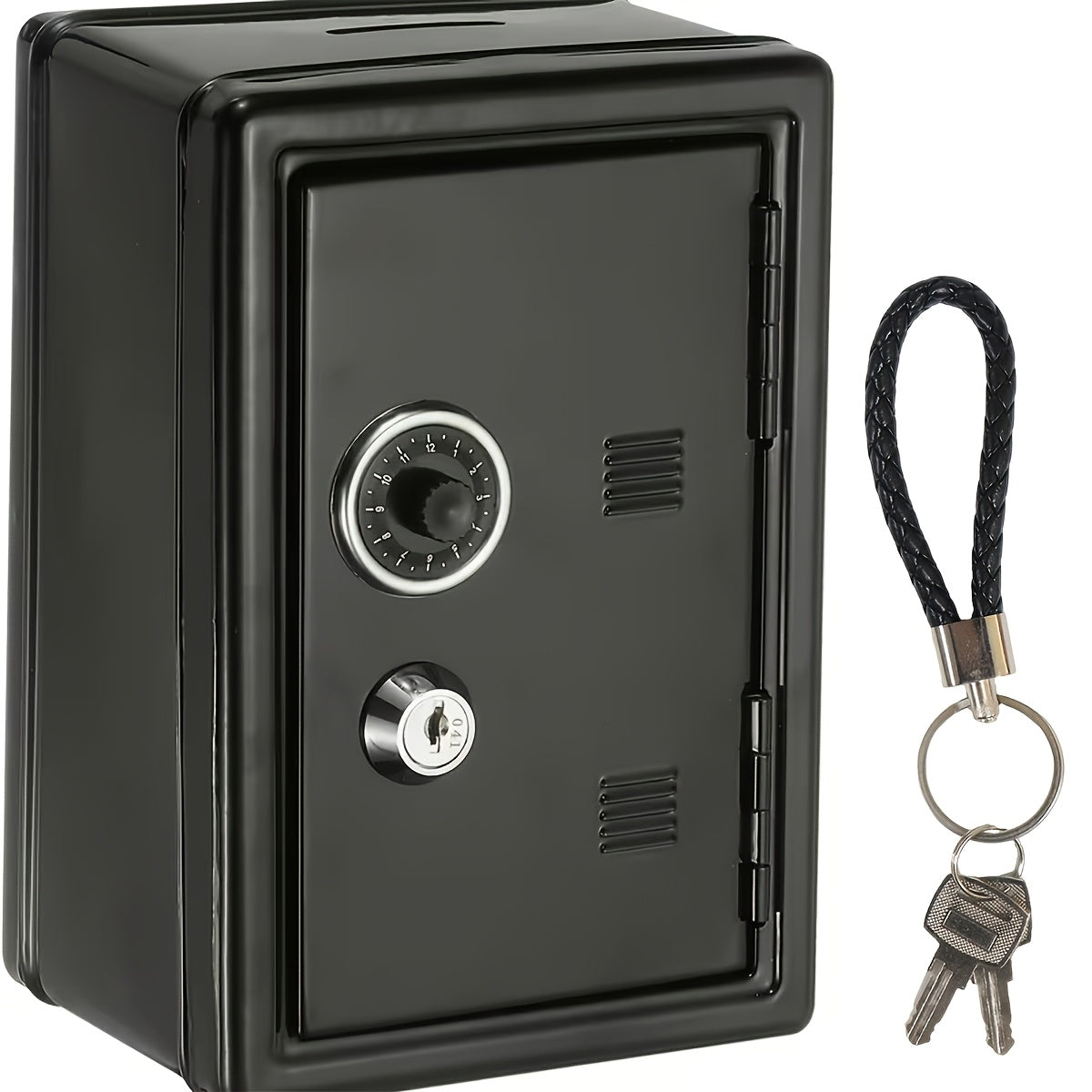 Metal Coin Bank Safe with Key and Combination Lock – Secure Steel Money Box with Removable Drawer, Coin Slot & Cash Storage for Home Office, Kids Gift